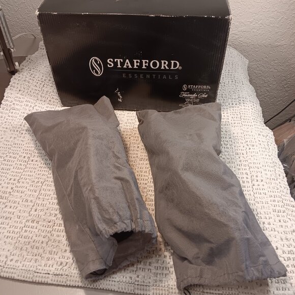 Stafford Essentials men's black patent leather tuxedo dress derby shoes sz 10 M - Picture 10 of 13